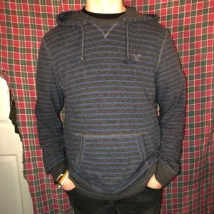 American Eagle, blue striped, t-shirt hoodie